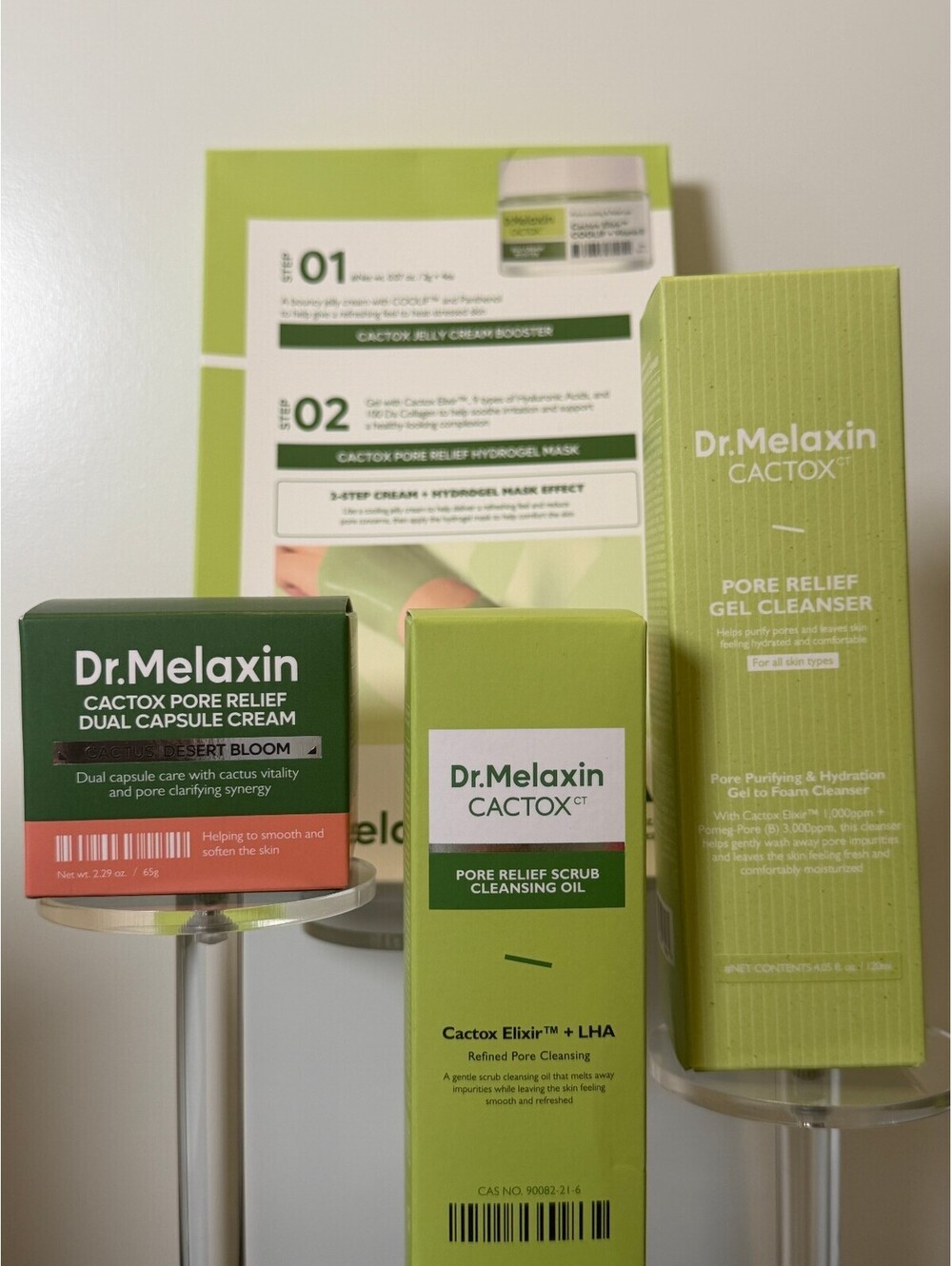 Dr. Melaxin Cactox 4pc Pore Care Skincare Set Cream Cleansers Masks NEW